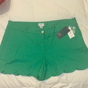 Kelly Green Scalloped Crown & Ivy Women's Shorts